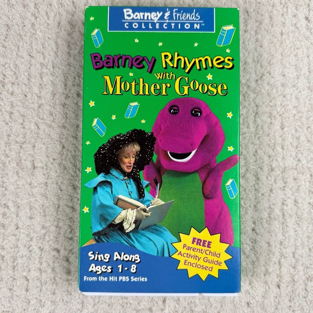 Barney Rhymes with Mother Goose VHS 1993 Lyons Group White Tape Sing Along 99031